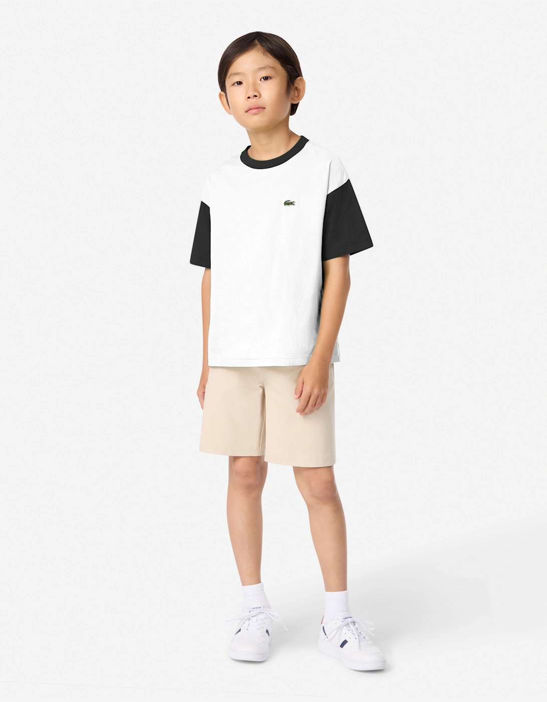 Boys Colourblock Relaxed T-Shirt in Ivory