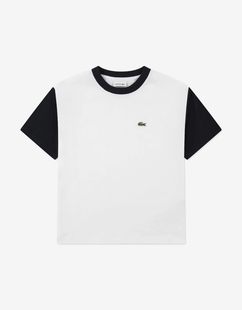 Boys Colourblock Relaxed T-Shirt in Ivory