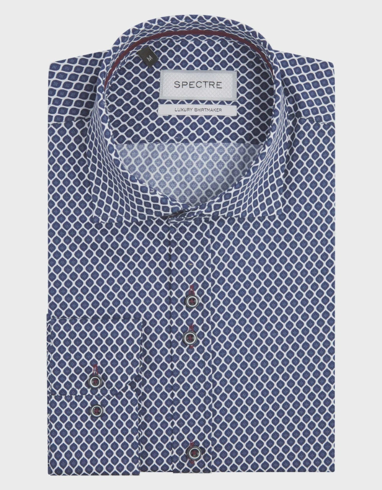Arlo Geometric Print Luxury Shirt - Navy
