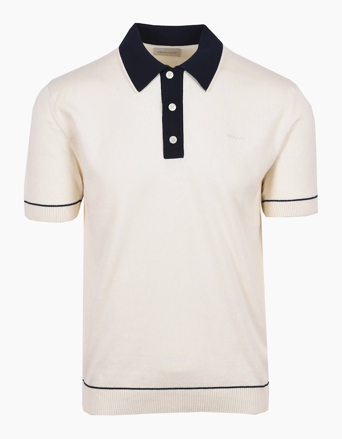 COTTON MODAL KNITTED POLO CREAM, 4 of 3