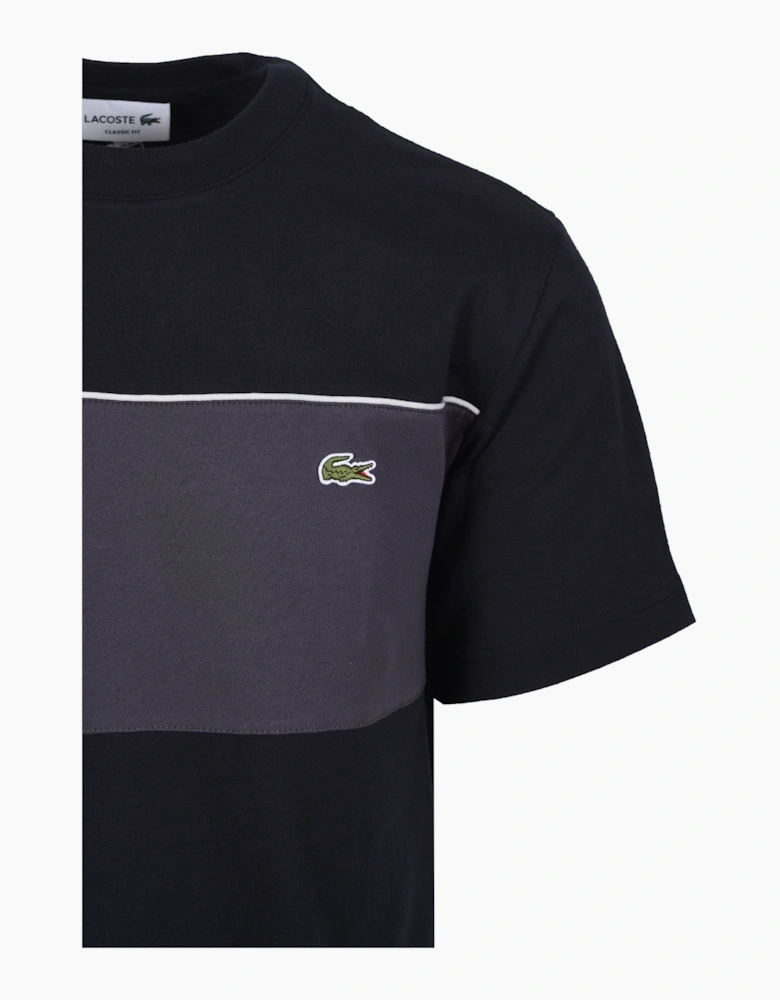 CREW NECK T-SHIRT NAVY/GREY