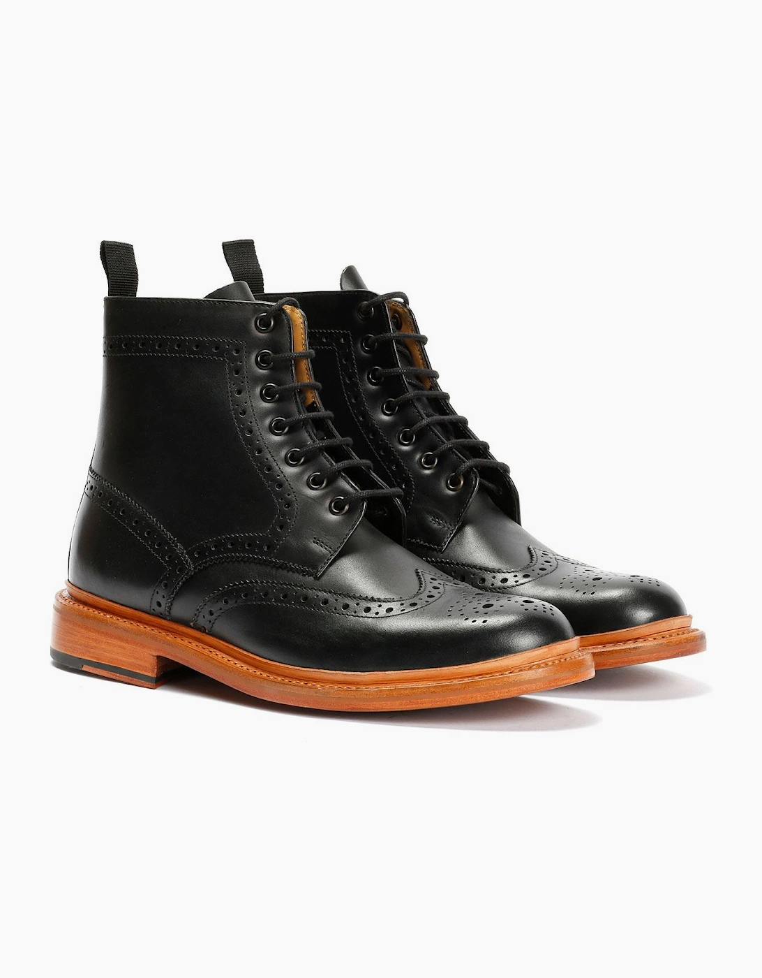 Chapman & Moore Men's Chapman & Moore Walter Brogue Leather Men's Black Boots