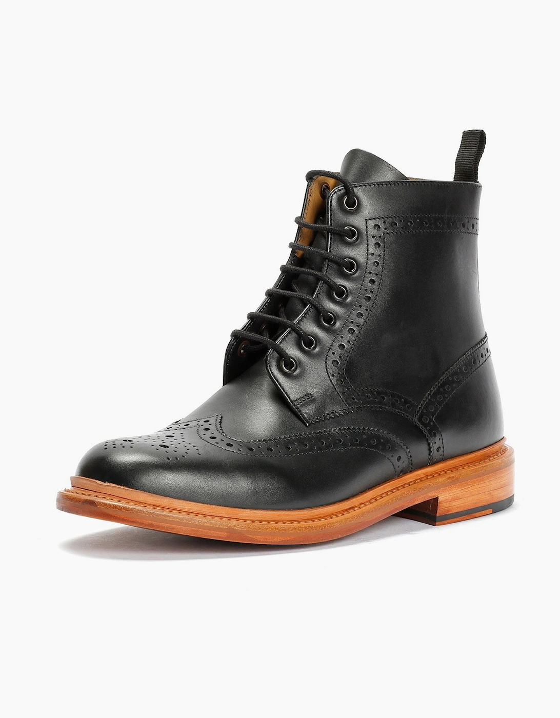 Walter Brogue Leather Men's Brown Boots