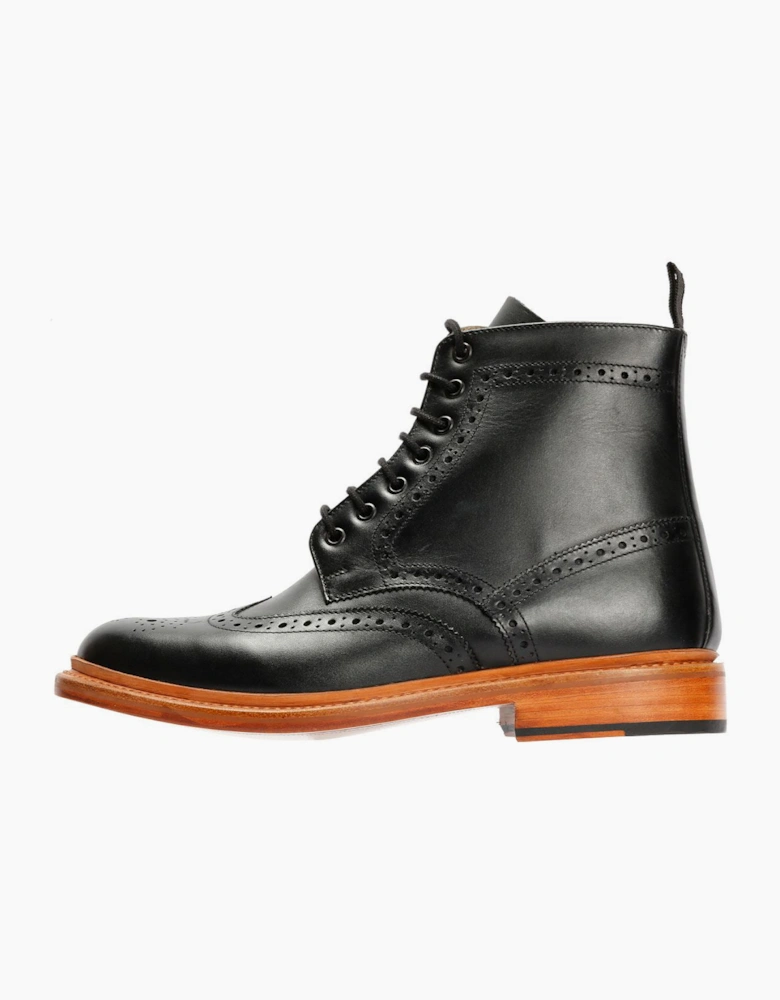 Walter Brogue Leather Men's Brown Boots