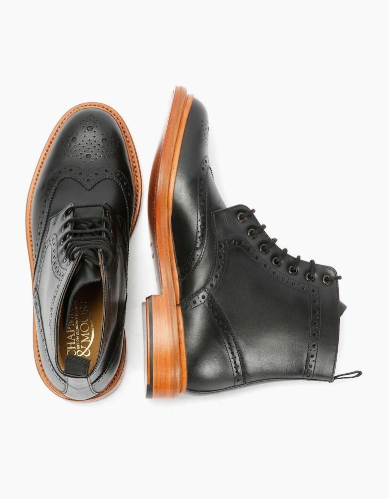 Walter Brogue Leather Men's Brown Boots