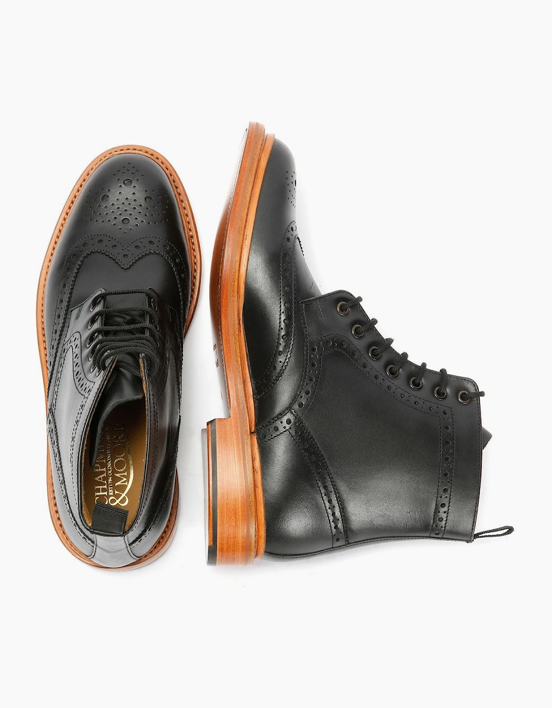 Walter Brogue Leather Men's Brown Boots