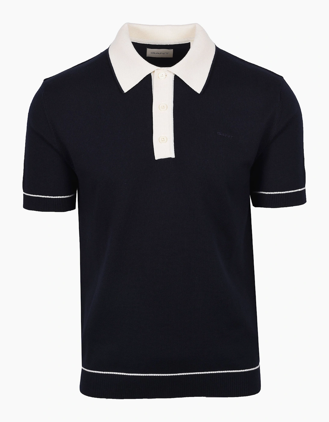 COTTON MODAL KNITTED POLO EVENING BLUE, 4 of 3
