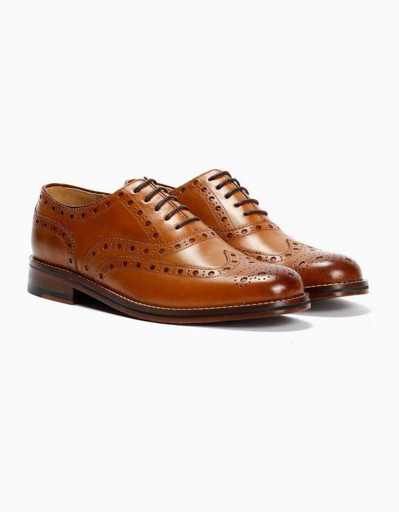 Chapman & Moore Oxford Brogue Leather Men's Tan Burnish Shoes
