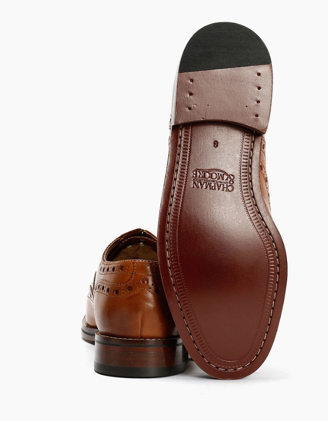Chapman & Moore Oxford Brogue Leather Men's Tan Burnish Shoes