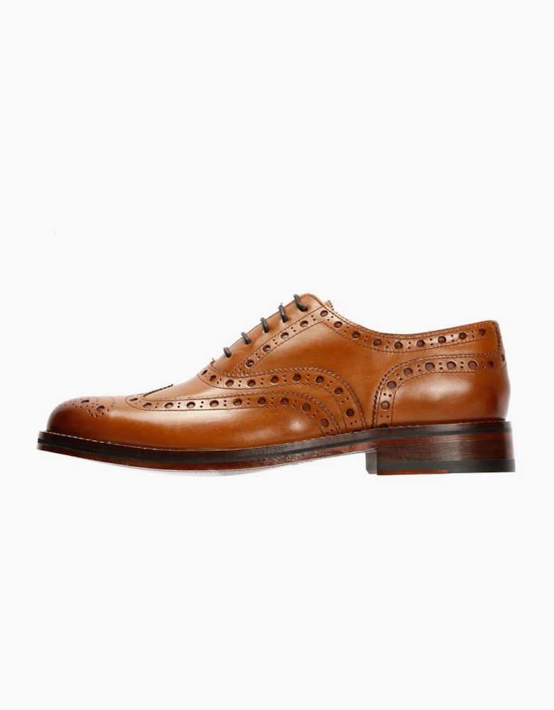 Chapman & Moore Oxford Brogue Leather Men's Tan Burnish Shoes