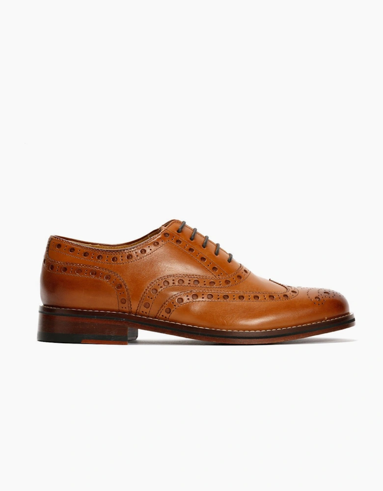 Chapman & Moore Oxford Brogue Leather Men's Tan Burnish Shoes