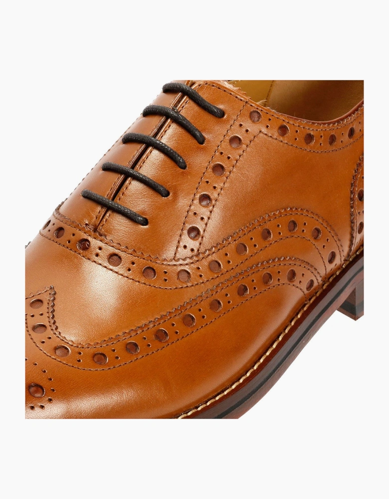 Chapman & Moore Oxford Brogue Leather Men's Tan Burnish Shoes