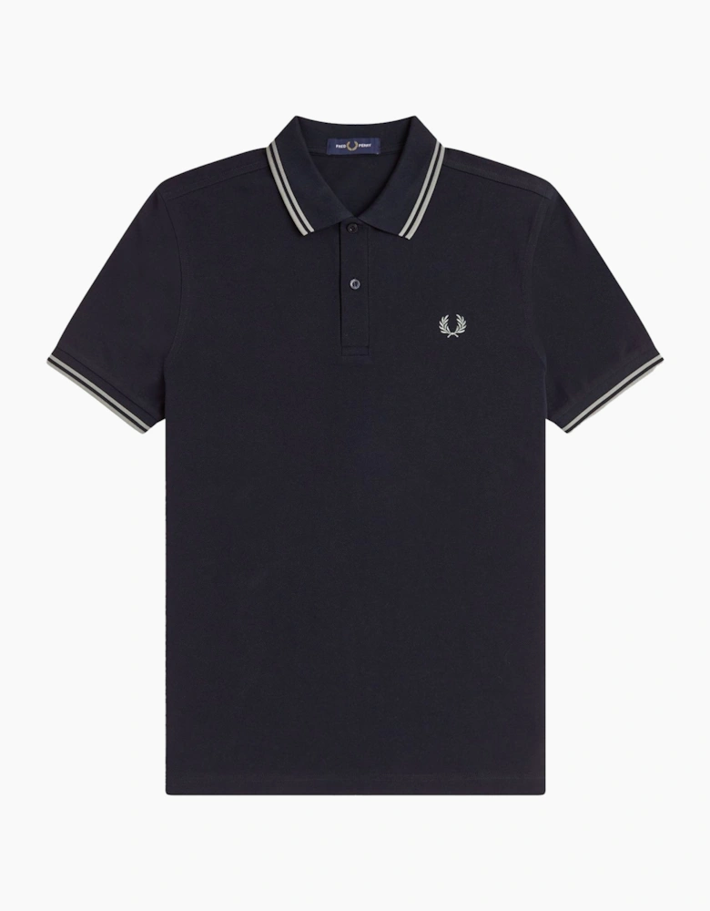 Twin Tipped Polo Shirt Navy/ Seagrass/Seagrass