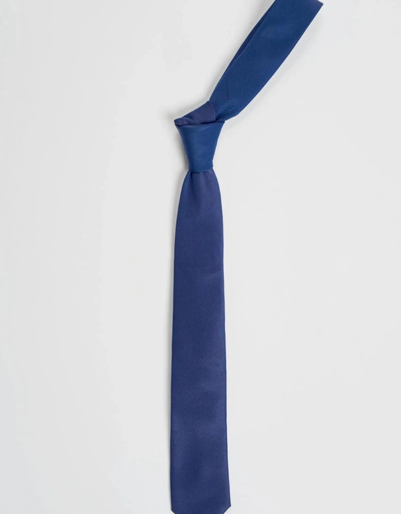 Boys Navy Tie and Pocket Square Set