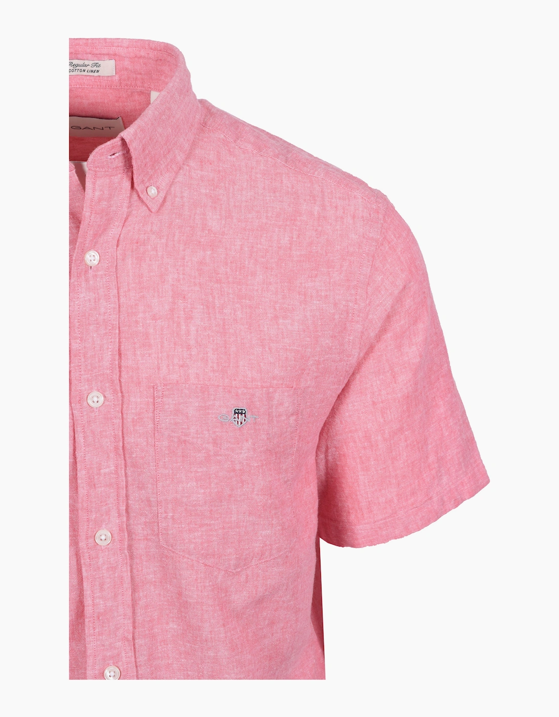 REG COTTON LINEN SHORT SLEEVE SHIRT ROSE PINK