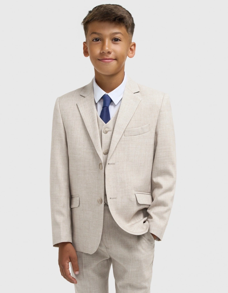 Boys ‘Malibu’ Soft Beige 3 Piece Occasion Suit