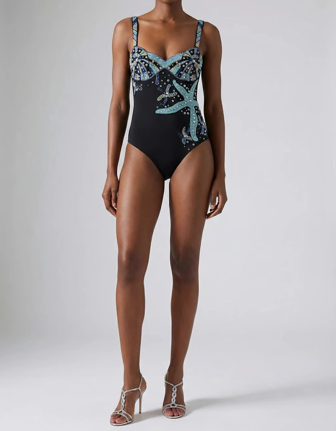 Selene Sea Shell Swimsuit in Black
