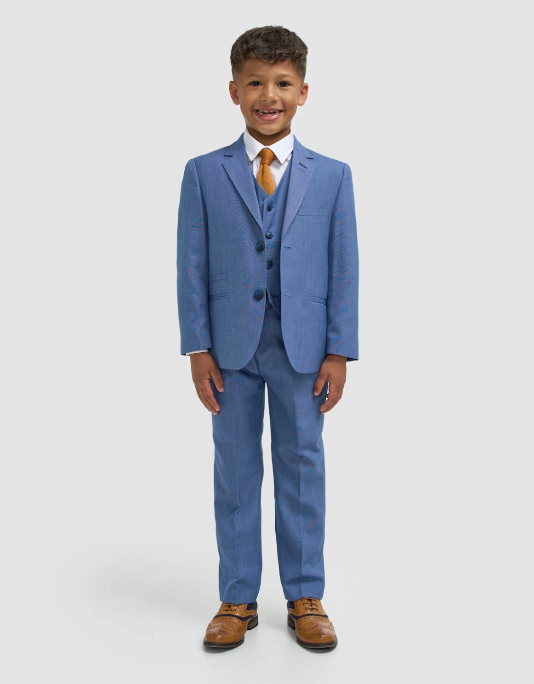 Boys ‘Bluejay’ Blue 3 Piece Occasion Suit, 7 of 6