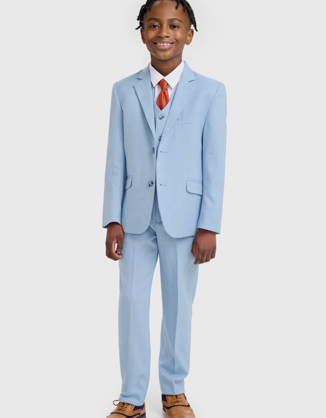Boys ‘Malibu’ Pale Blue 3 Piece Occasion Suit, 5 of 4