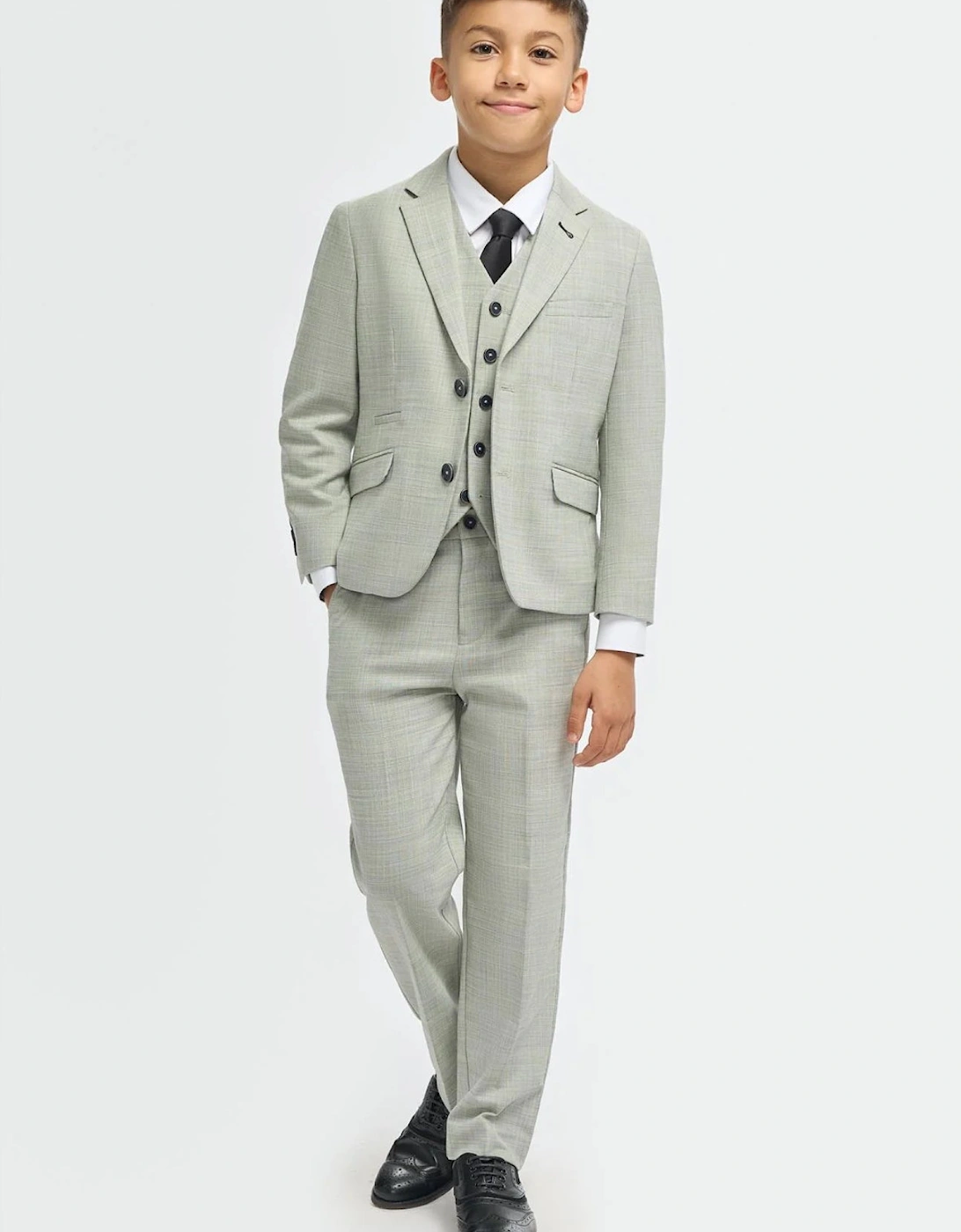 Boys ‘Camden’ Sage Green 3 Piece Occasion Suit, 6 of 5
