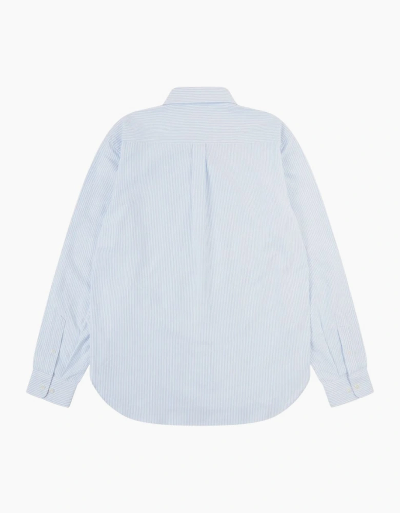 6013 Long-Sleeve Oxford shirt Baby Blue Pinstripe