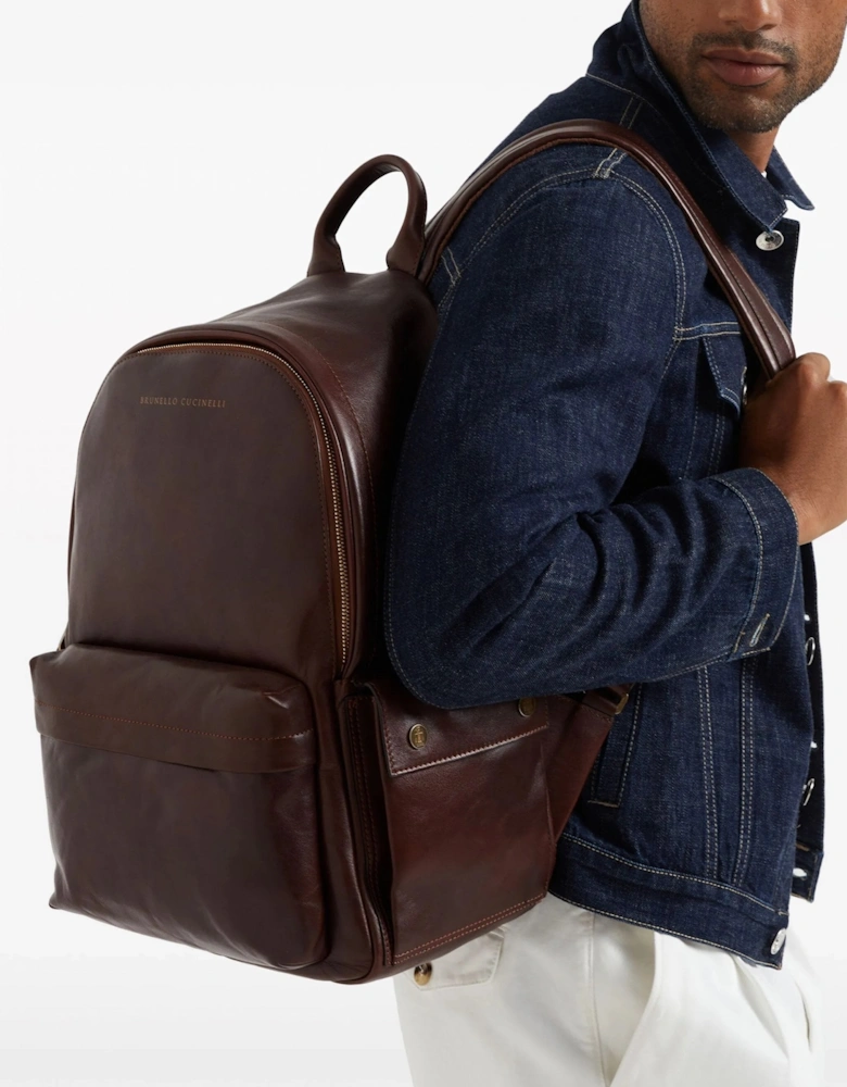 Leather Backpack Brown