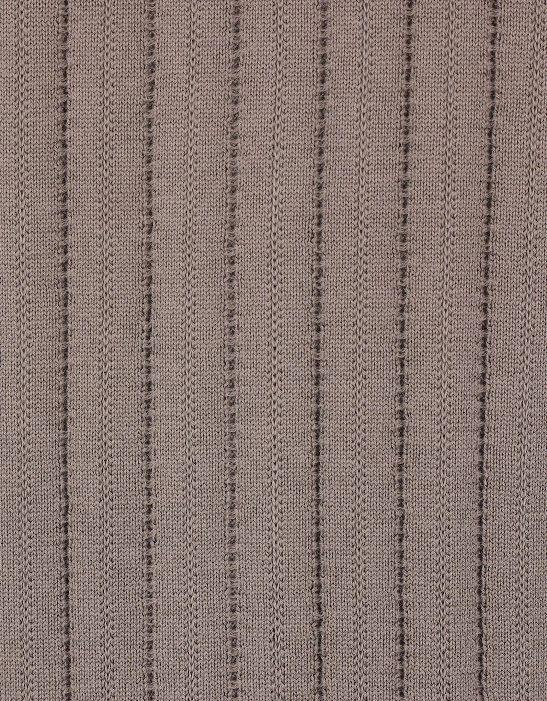 Ribbed Knitted Polo Brown