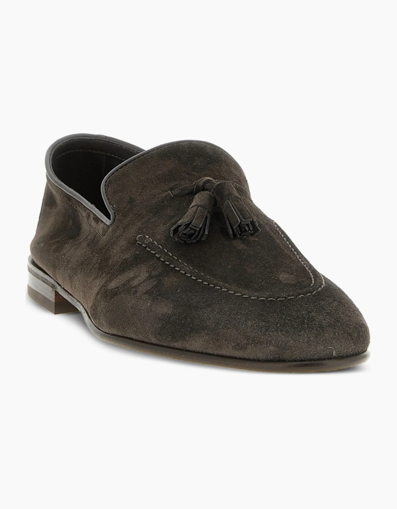Suede Tassel Loafers Navy