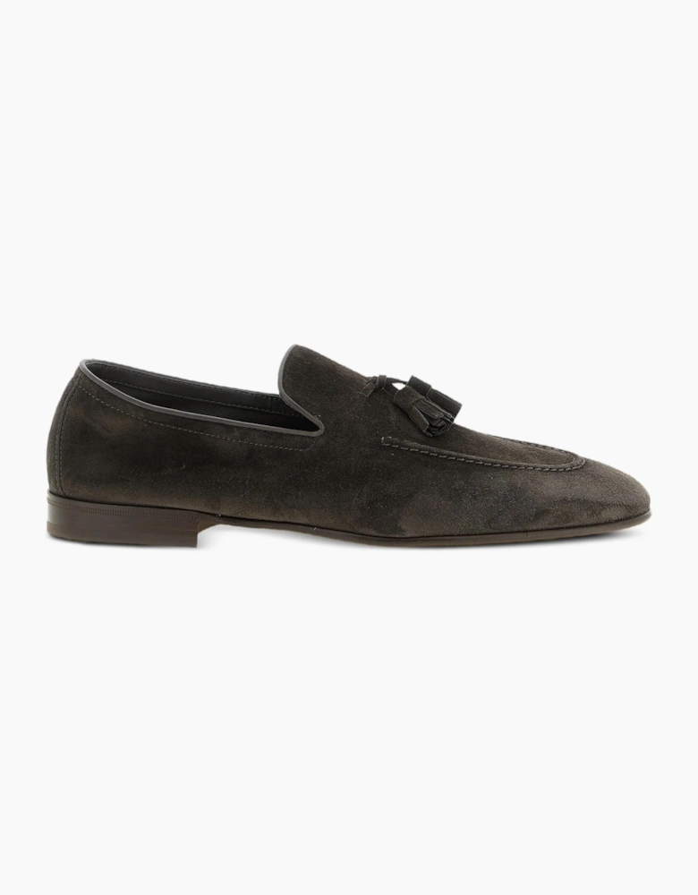 Suede Tassel Loafers Navy