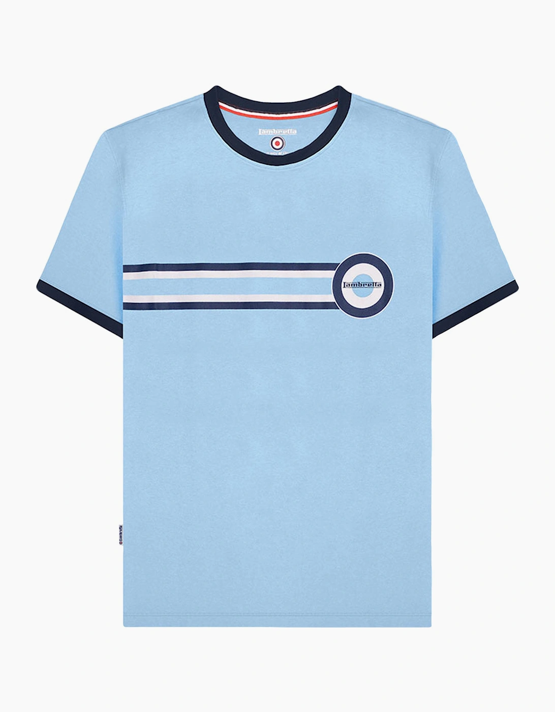 Mens Target Stripe Crew Neck Ringer T-Shirt - Sky Blue, 2 of 1