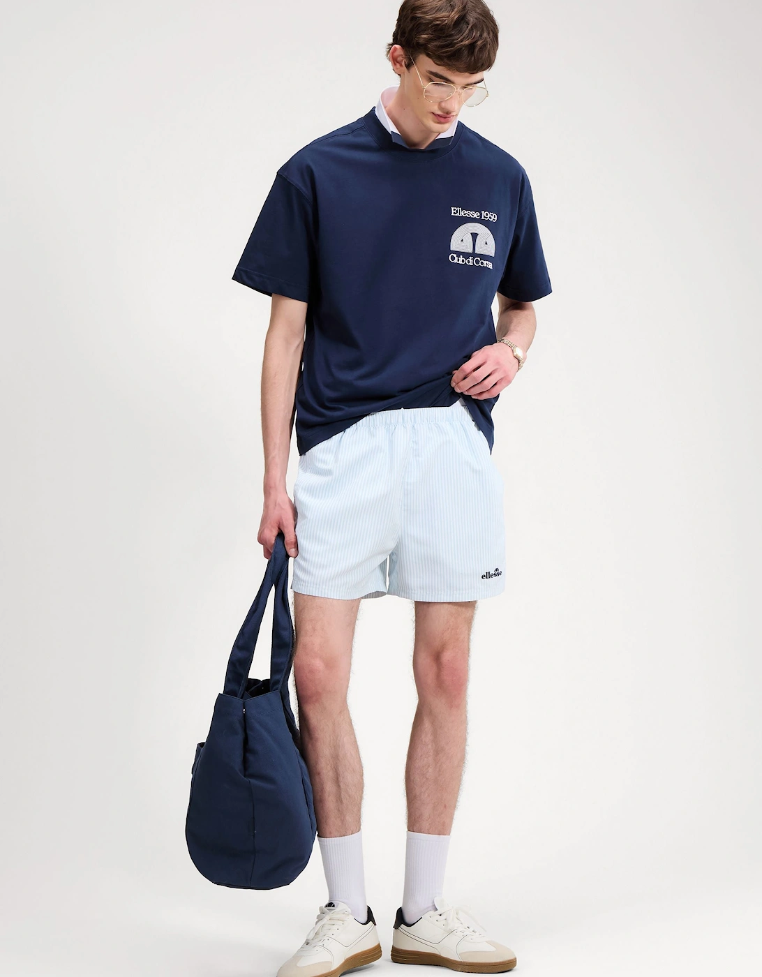 Sylbio Swim Short - White/Light Blue