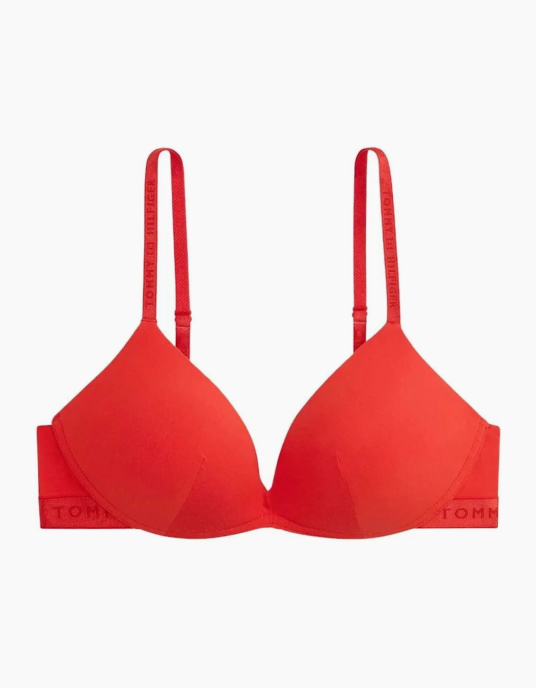 Repeat Logo Wireless Push-Up Bra, Fireworks Red