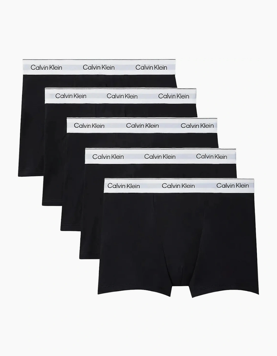 Calvin Klein Men's Black/White 5-Pack Icon Cotton Stretch 'Relaxed Dart' Boxer Trunks,  37/36/32 Xl
