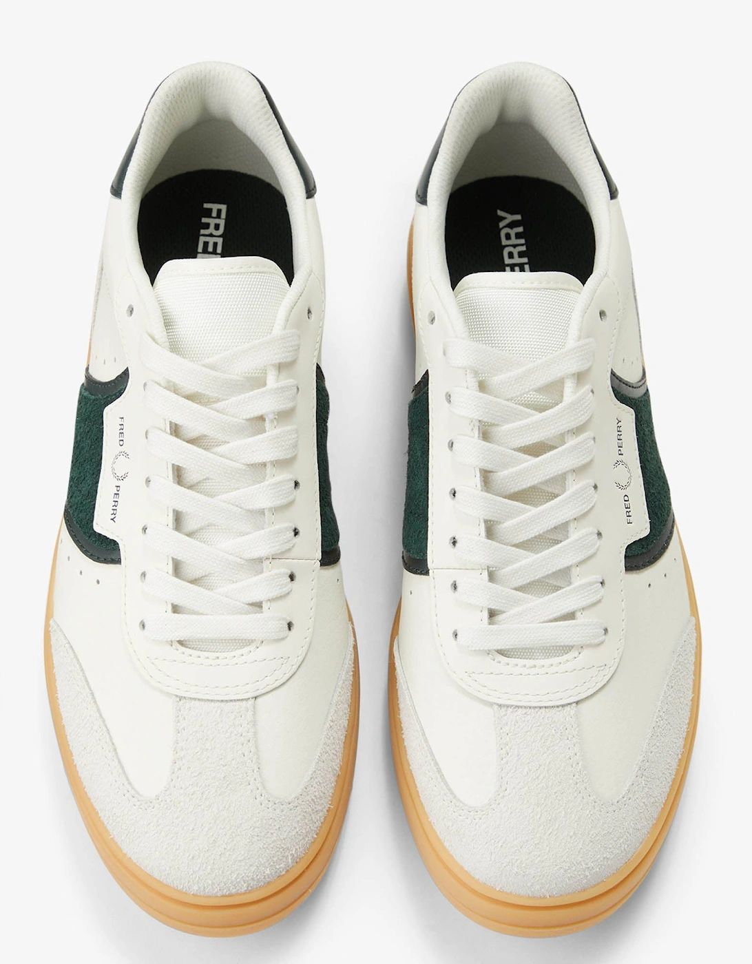 Mens B4 Mens Textured Leather/Suede Trainers - Light Ecru 760