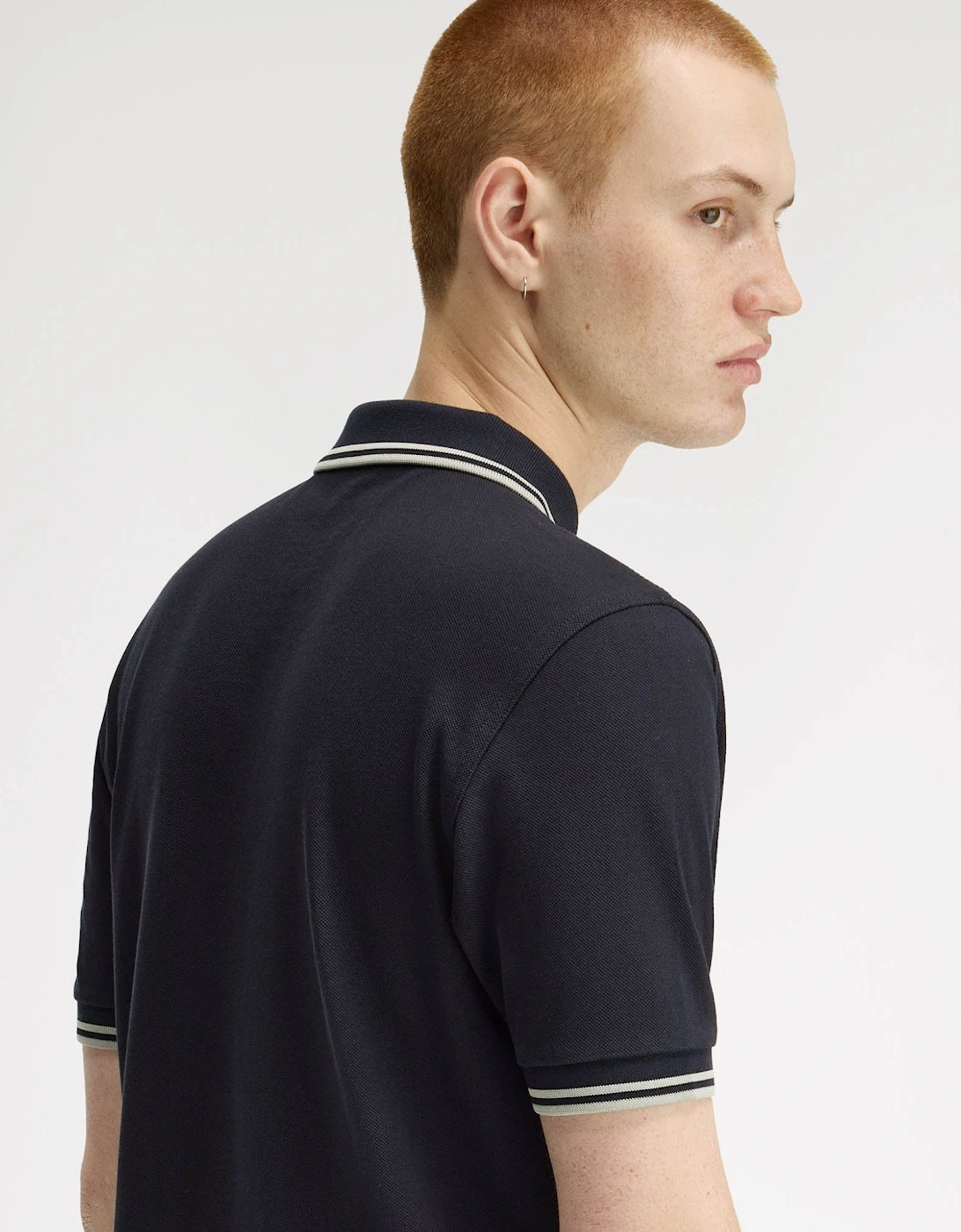 Mens Twin Tipped Signature Polo Shirt - Navy/Seagrass T73