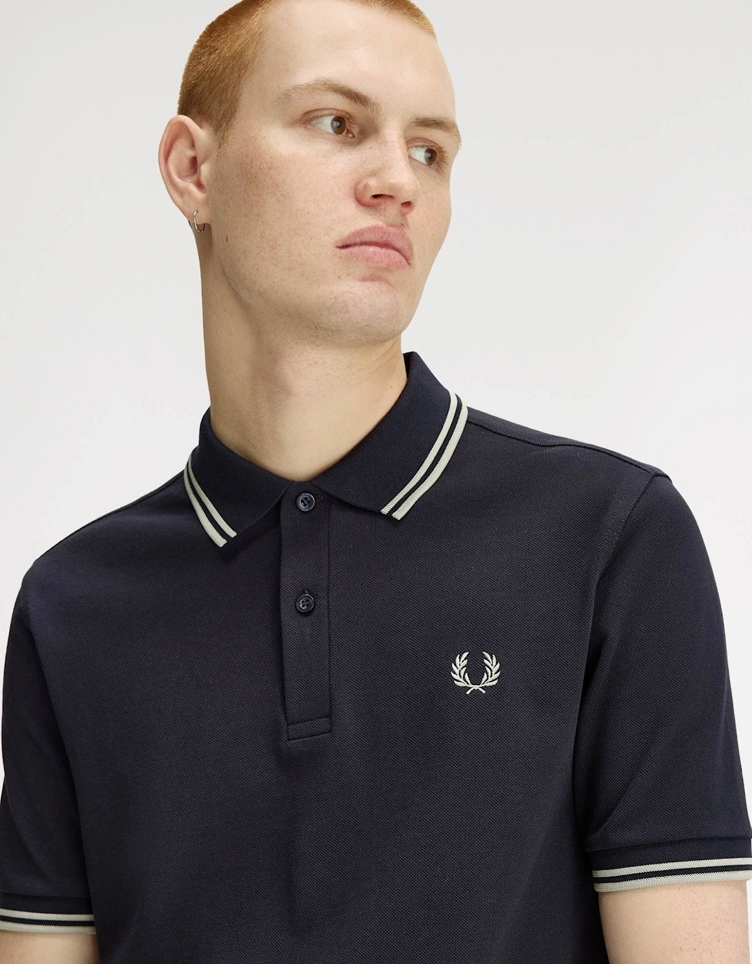 Mens Twin Tipped Signature Polo Shirt - Navy/Seagrass T73