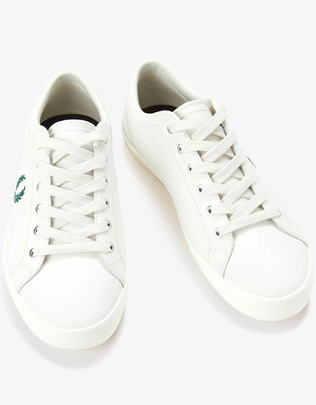 Mens Baseline Leather Trainers - Snow White 303