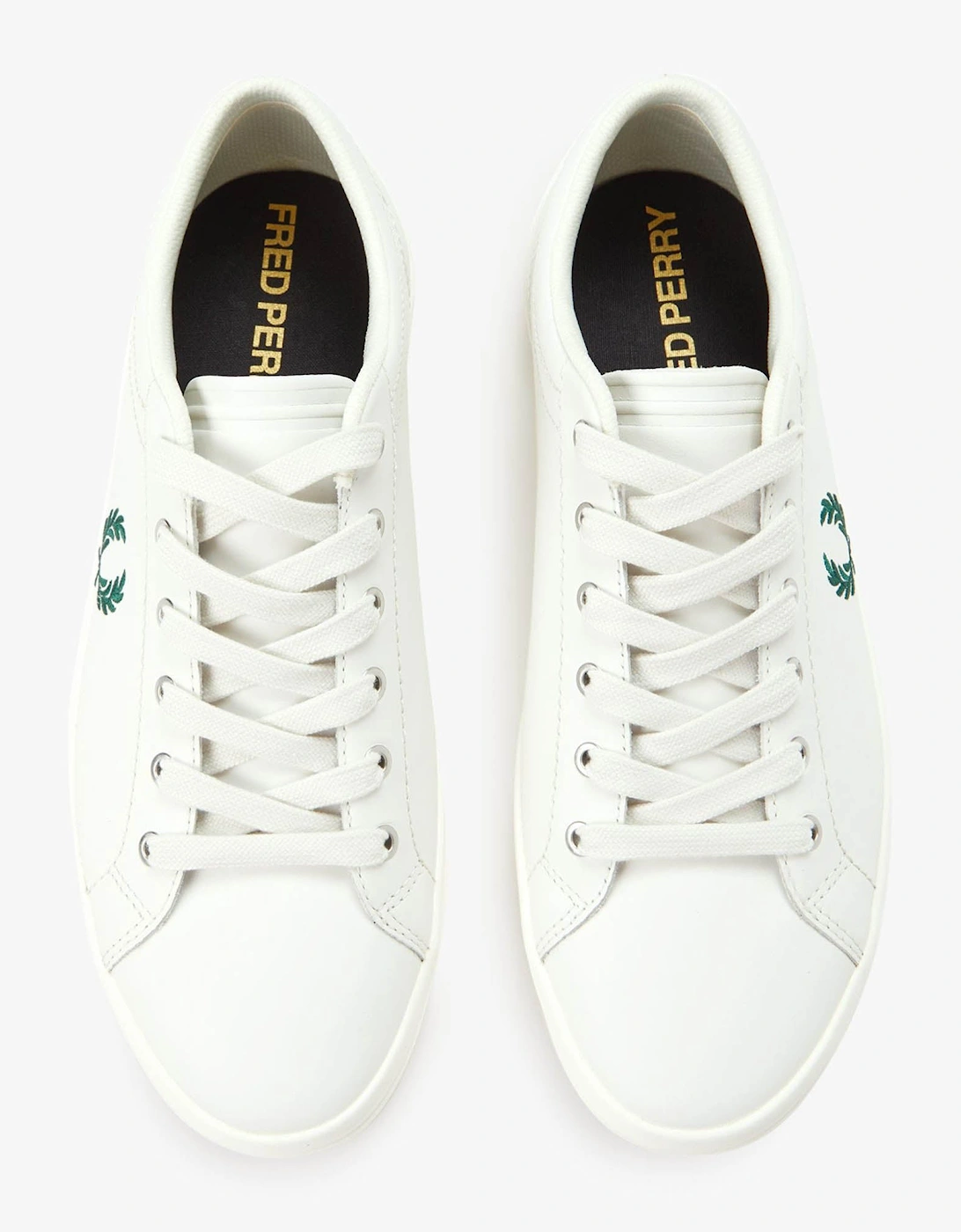 Mens Baseline Leather Trainers - Snow White 303
