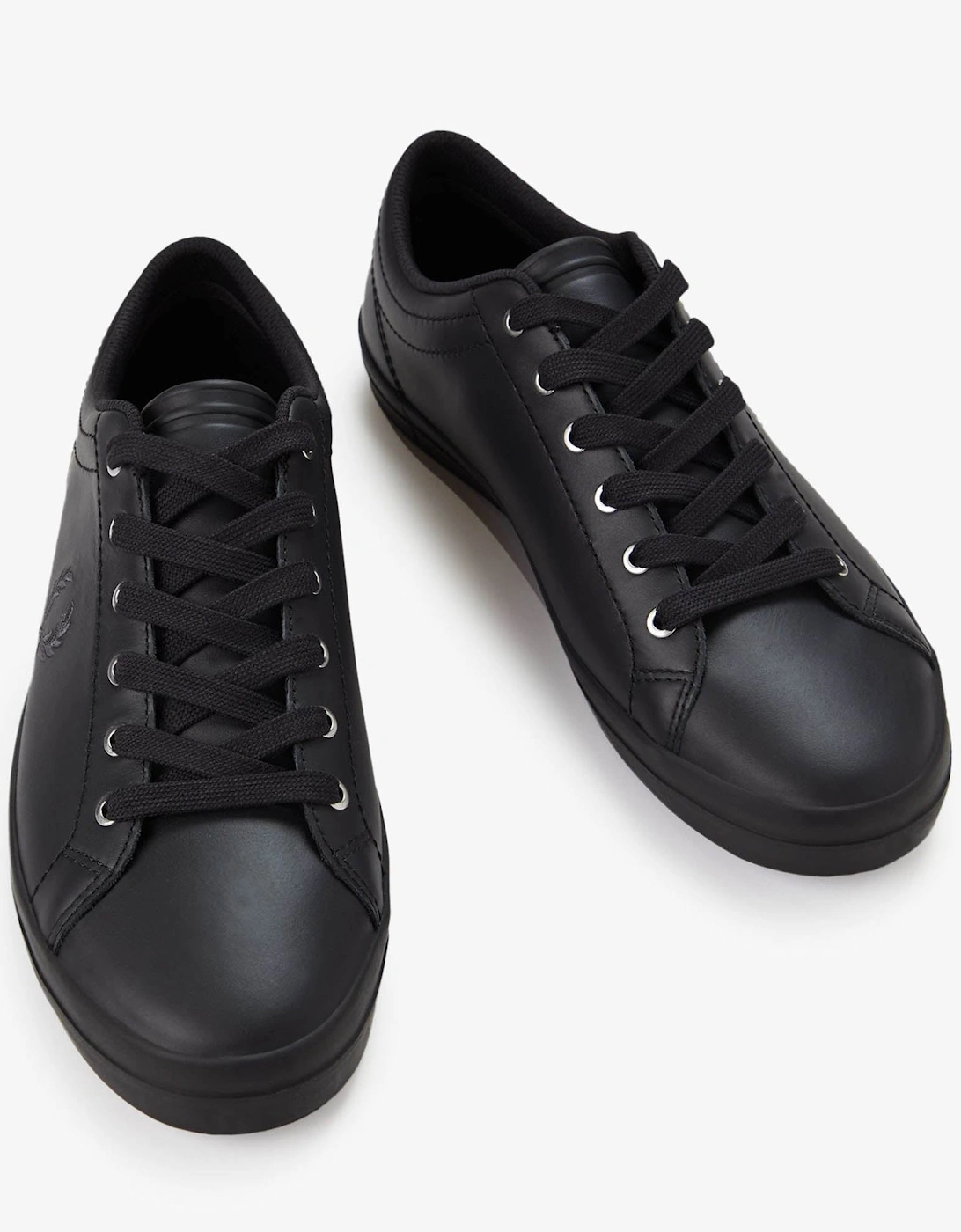 Mens Baseline Leather Trainers - Black 102