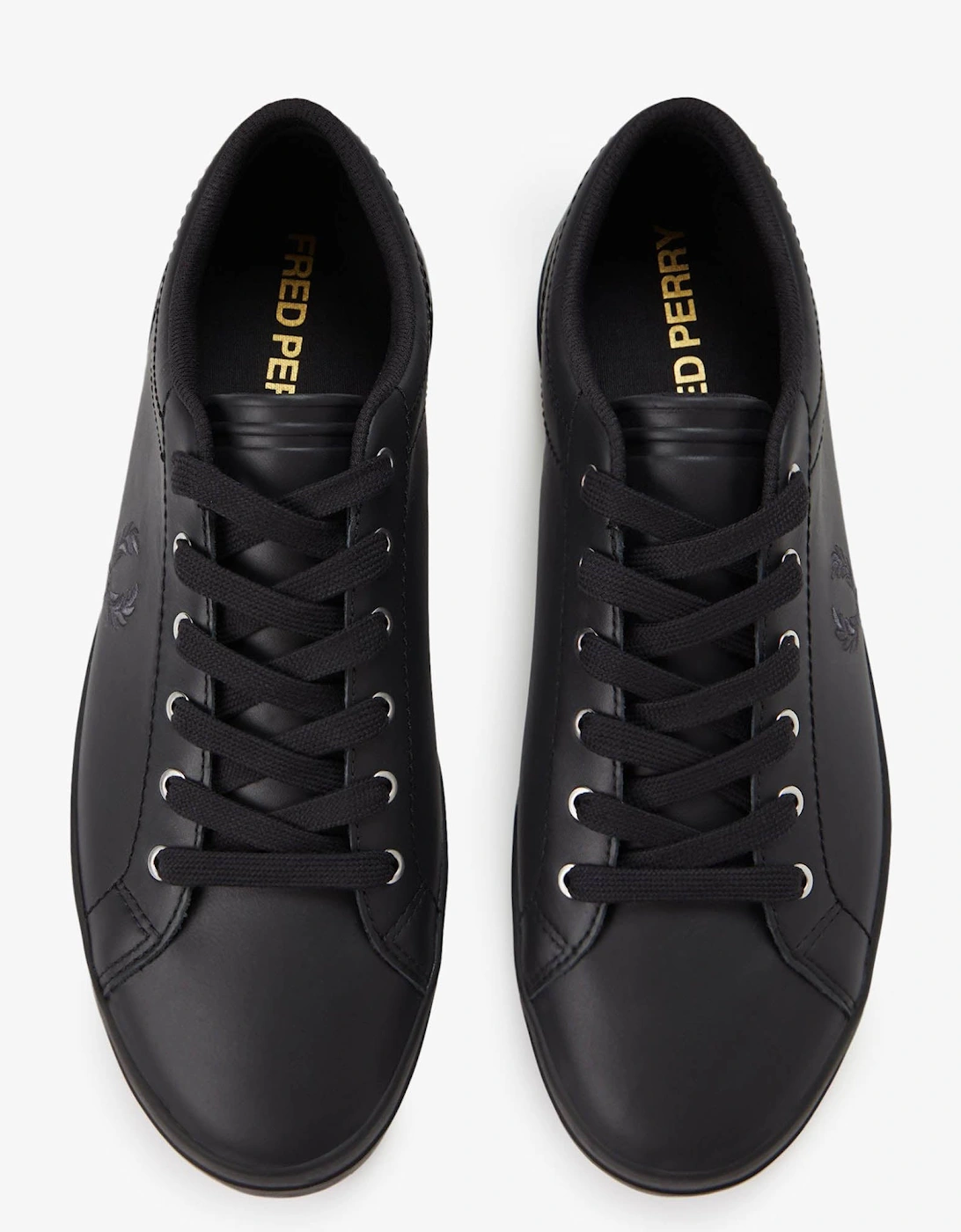 Mens Baseline Leather Trainers - Black 102