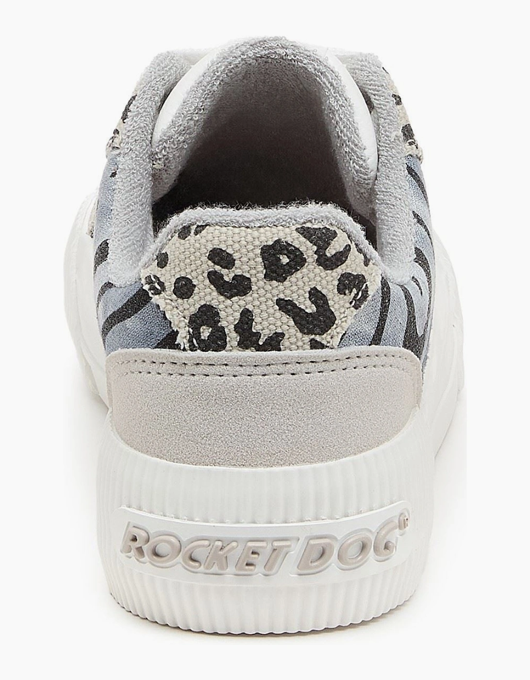 Cheery Blocked Animal Textile Women's Grey/White Trainers