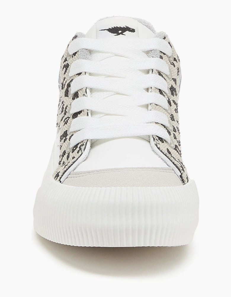 Cheery Blocked Animal Textile Women's Grey/White Trainers