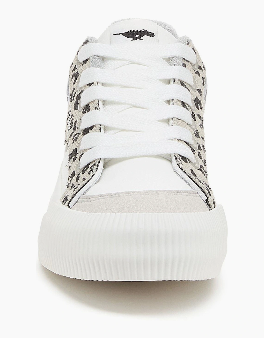 Cheery Blocked Animal Textile Women's Grey/White Trainers