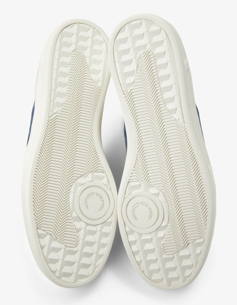 Mens B4 Mens Textured Leather/Suede Trainers - Porcelain 254