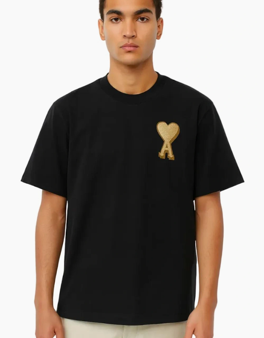 Men's Black 'Ami de Coeur' Patch T-Shirt
