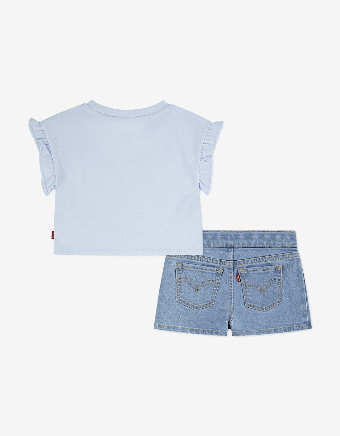 Baby Girls T-Shirt and Pleated Short Set in Blue