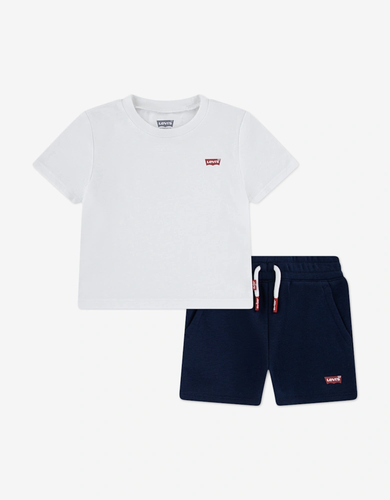 Boys Batwing T-Shirt and Shorts Set in White