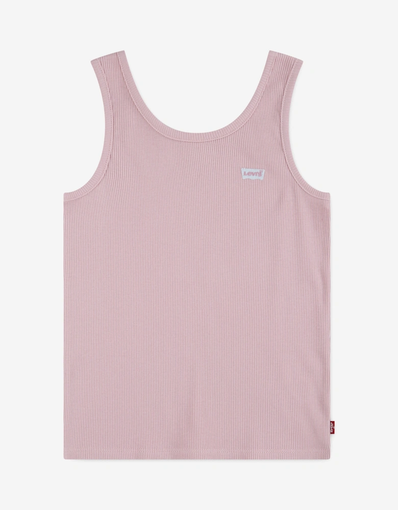 Girls Meet and Greet Ribbed Tank Top in Pink