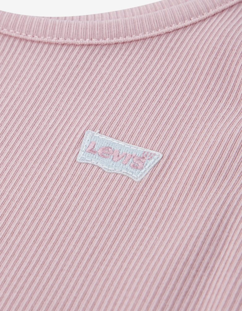 Girls Meet and Greet Ribbed Tank Top in Pink