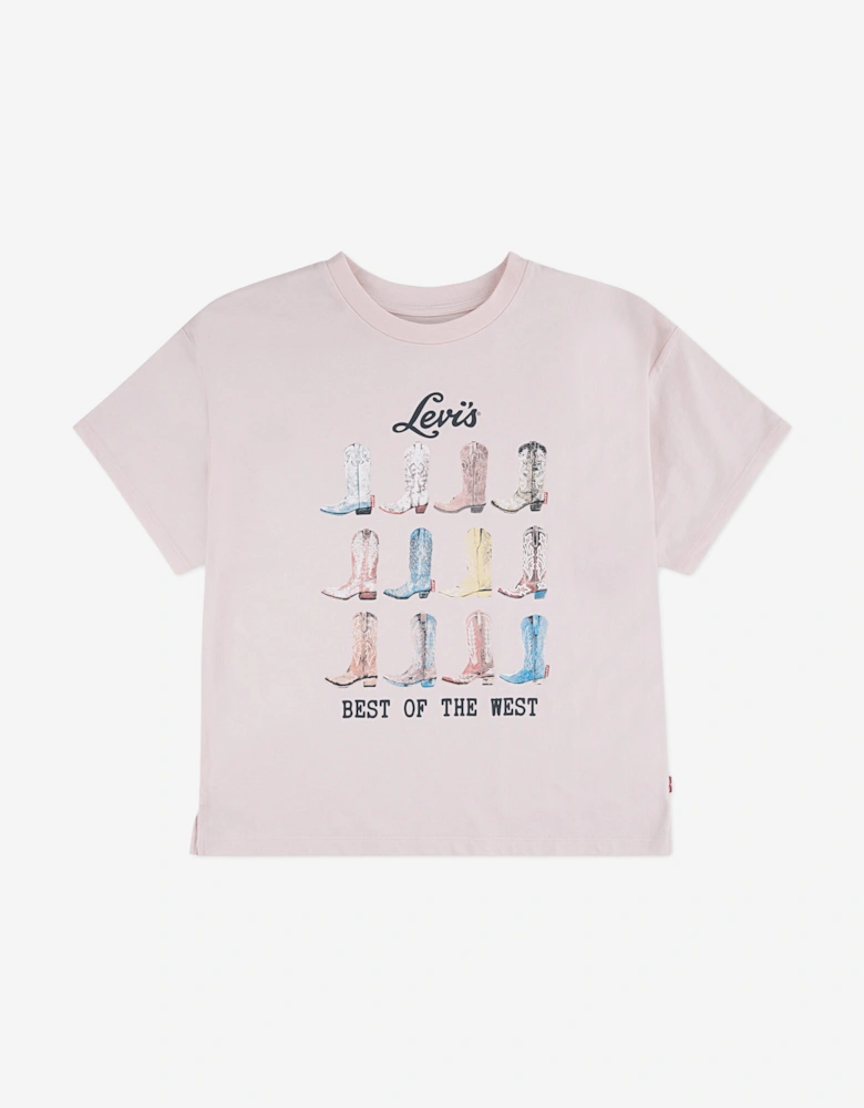 Girls Boots Oversized T-Shirt in Pink
